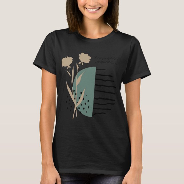 Camiseta Coração Grato Abundância Interior Simplesmente Gra (Frente)