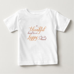Camiseta coração grato é um coração feliz dia de ação de gr