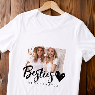 Camiseta Coração Grunge Moderno Melhores Amigas Amiga Foto
