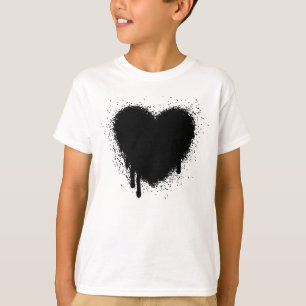 Camiseta Coração Grunge - Preto