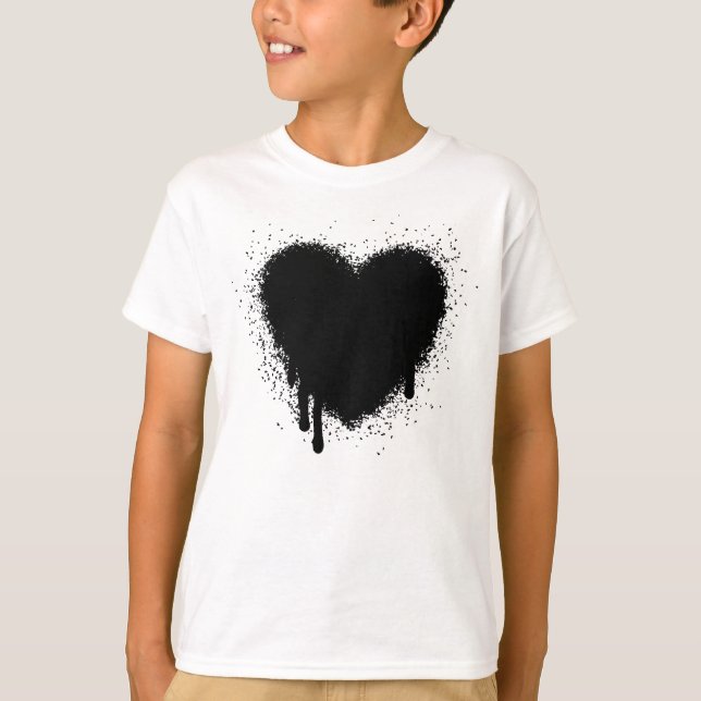 Camiseta Coração Grunge - Preto (Frente)
