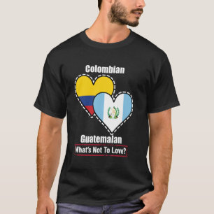 Camiseta Coração Guatemalteco Colombiano Bandeiras O Que Nã