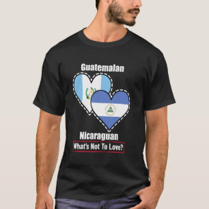 Camiseta Coração Guatemalteco Nicaraguense Bandeiras O Que