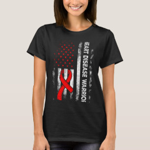 Camiseta Coração Guerreiro Bandeira EUA Vermelho Conscienti