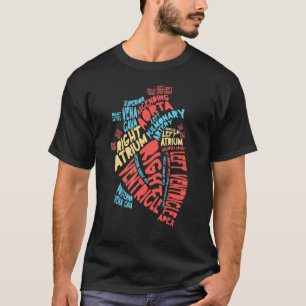 Camiseta Coração Humano Anatômico Cardiologia Médica Cardía