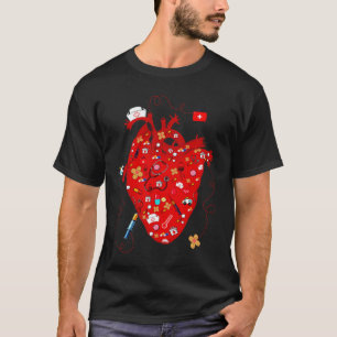 Camiseta Coração Humano Anatômico Cardiologia Médico Coraçã