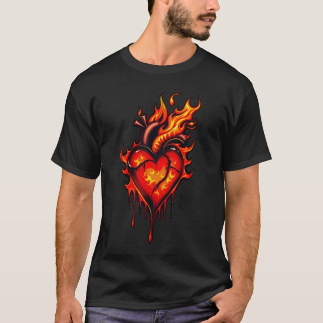 Camiseta Coração inflamável. (Frente)