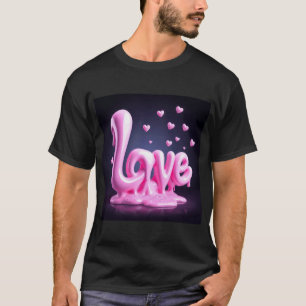 Camiseta Coração Iridescente 3D olográfico