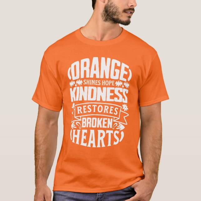 Camiseta Coração Laranja Restaura Corações (Frente)