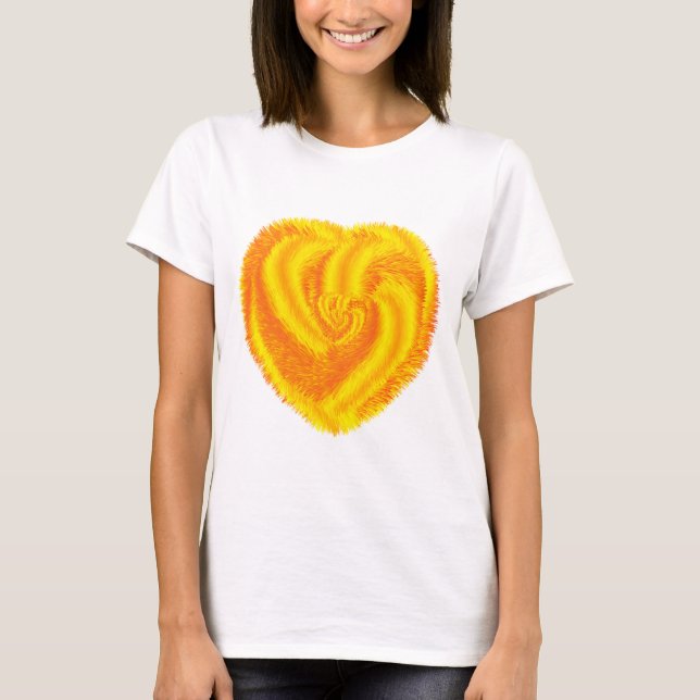 Camiseta Coração Leitão Amarelo Suave (Frente)