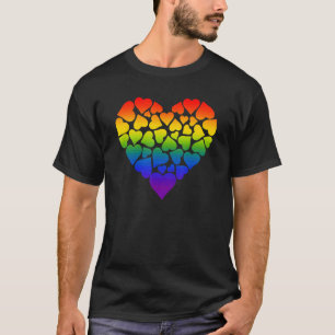 Camiseta Coração Lgbt Arco-Íris Belo Lgbtq