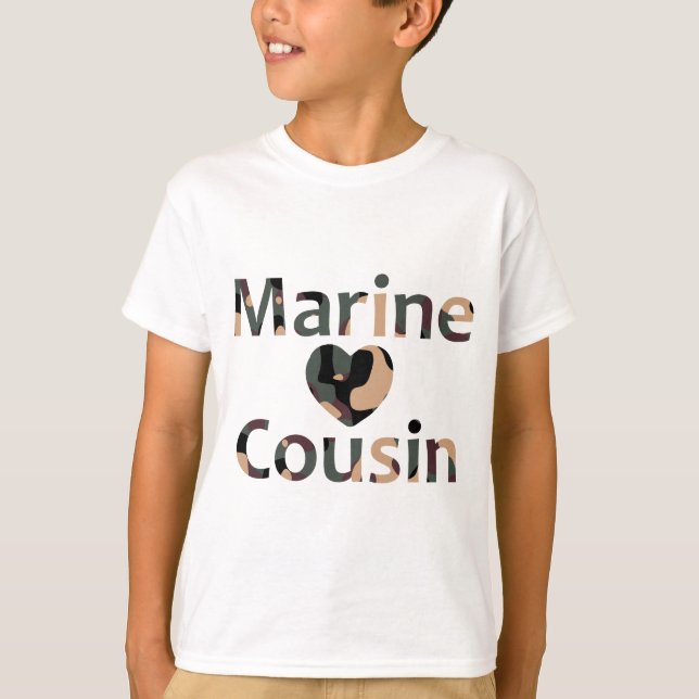 Camiseta Coração marinho Camo do primo (Frente)