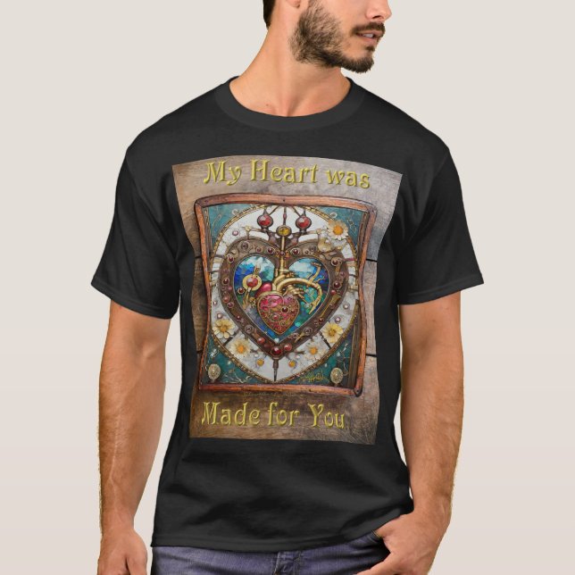 Camiseta Coração Mecânico Série Steampunk Anatômica (Frente)