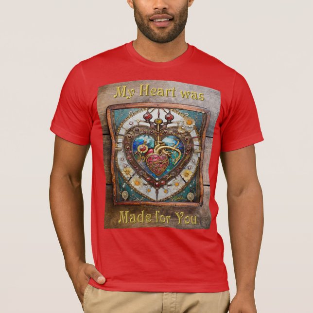 Camiseta Coração Mecânico Série Steampunk Anatômico (Frente)