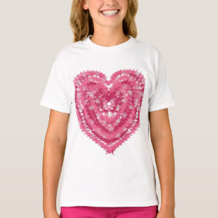 Camiseta Coração Moderno de Confete Rosa   Arte do Dia dos 