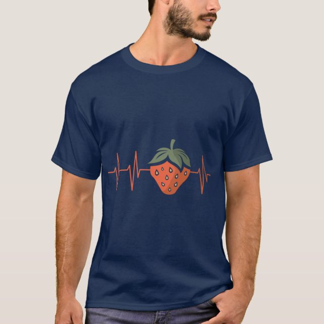 Camiseta Coração morango em estilo de história em quadrinho (Frente)