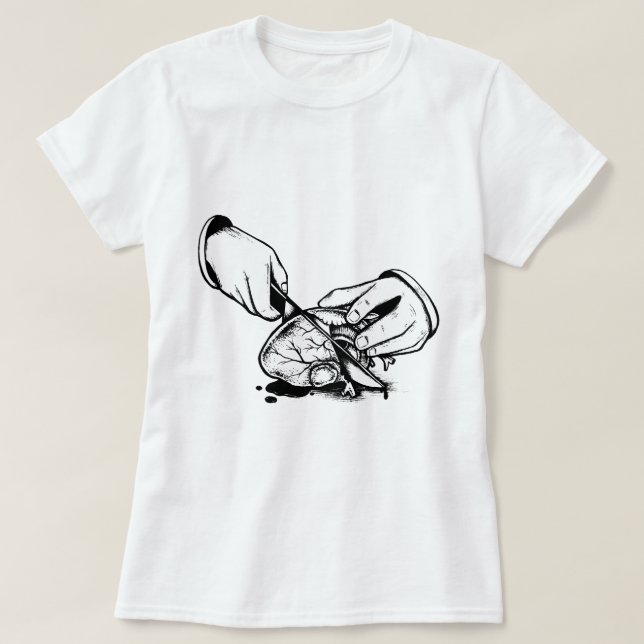 Camiseta Coração Morto Preto e Branco (Frente do Design)