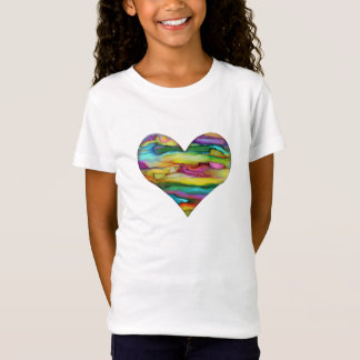 Camiseta Coração multicolorido