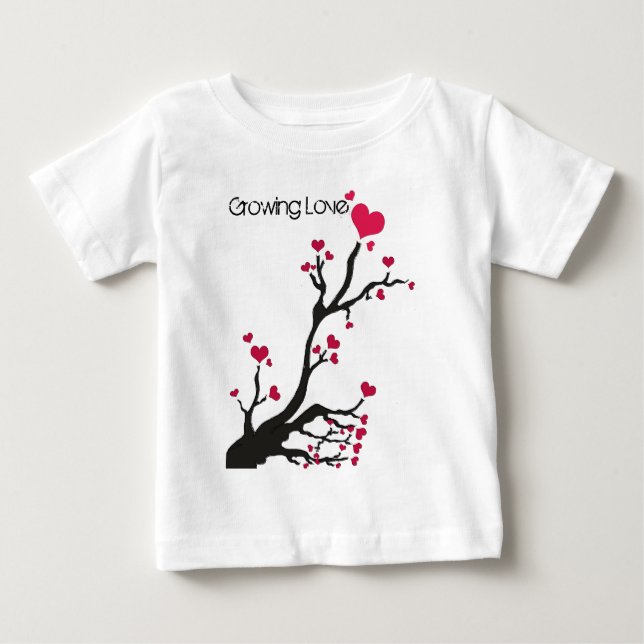 Camiseta coração negro, amor crescente (Frente)