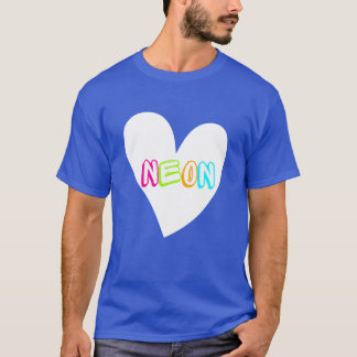 Camiseta Coração Neon Neon Branco