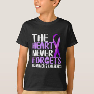 Camiseta Coração nunca esquece a consciência de Alzheimerhe