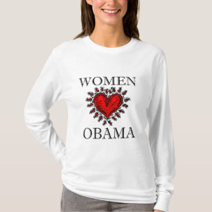 Camiseta Coração Obama das mulheres