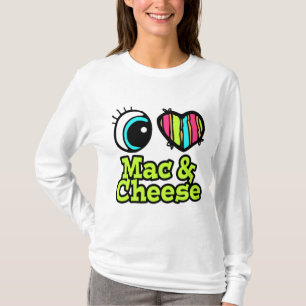 Camiseta Coração Olho Brilhante Adoro Mac e Queijo