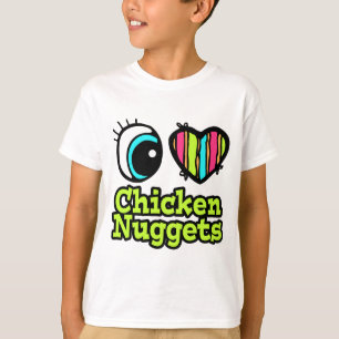 Camiseta Coração Olho Brilhante Eu Adoro Nuggets De Frang