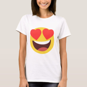 Camiseta Coração Olhos Emoji