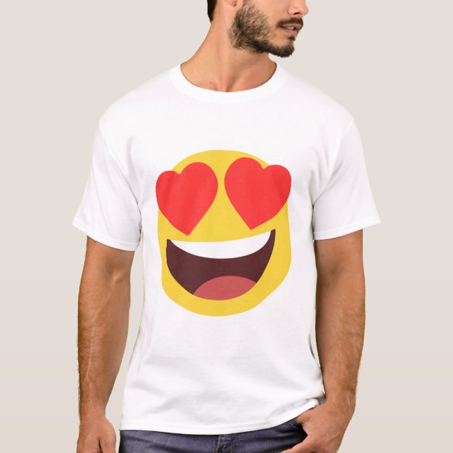 Camiseta Coração Olhos Emoji (Frente)