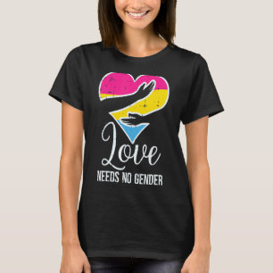 Camiseta Coração Pansexual Amor Abregalado Não Precisa De O