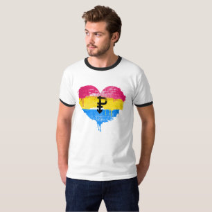 CAMISETA CORAÇÃO PANSEXUAL - AMOR PANSEXUAL - SÍMBOLO -