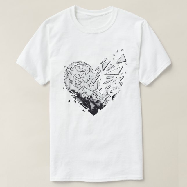 Camiseta Coração Partido (Frente do Design)