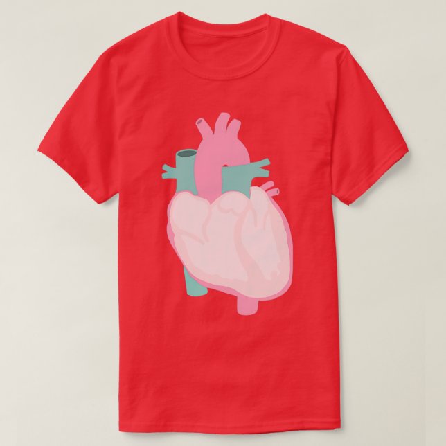 Camiseta Coração pastel anatômico (Frente do Design)