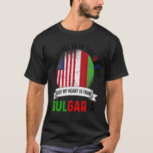Camiseta Coração Patriota Americano Búlgaro é da Bulgária