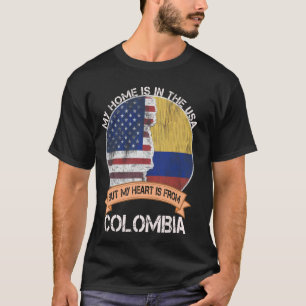 Camiseta Coração Patriota Americano Colombiano É Da Colômbi