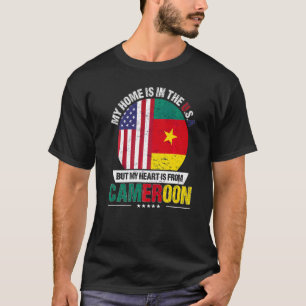 Camiseta Coração Patriótico Americano Camarões É De Camarõe