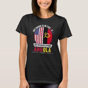 Camiseta Coração Patriótico Angolano-Americano é de Angola 