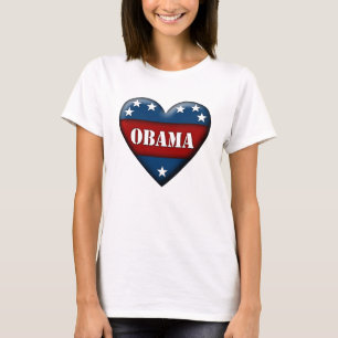 Camiseta coração patriótico de obama