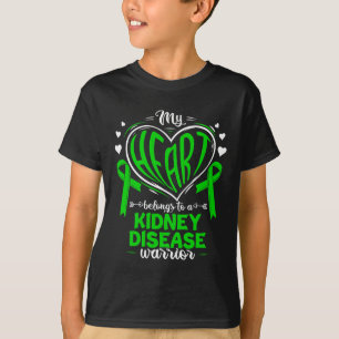 Camiseta Coração Pertence A Um Guerreiro Da Doença Renal Ri