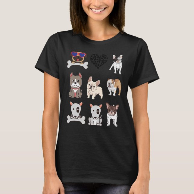 Camiseta Coração Pitbull E Bobes Engraçados (Frente)