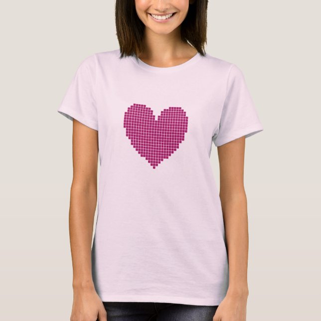 Camiseta Coração pixelado (Frente)