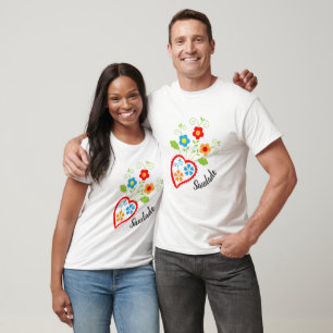 Camiseta Coração popular portuguesa com palavra saudade