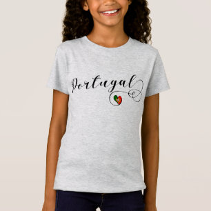 Camiseta Coração português da bandeira, Portugal