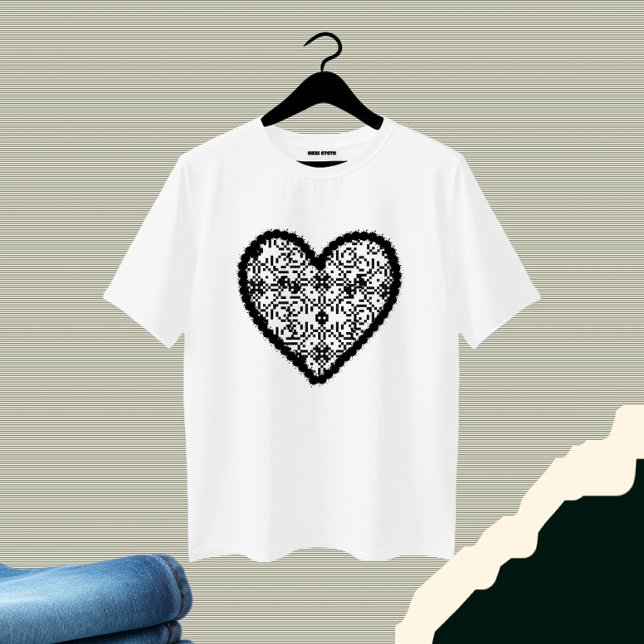 Camiseta Coração preto (Criador carregado)