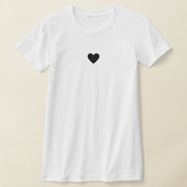Camiseta Coração Preto Simples Moderno Personalizado (Postura )