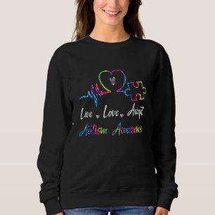 Camiseta Coração Quebra-cabeça ao Vivo e Bonito Aceita Awar