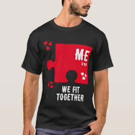 Camiseta Coração Quebra-Cabeça NOSSA UNIÃO Casais Dia dos N