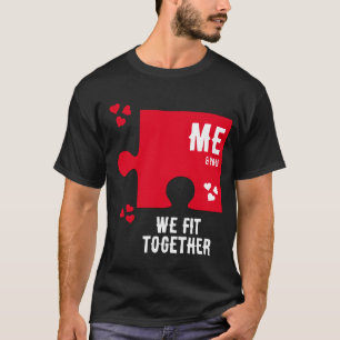 Camiseta Coração Quebra-Cabeça NOSSA UNIÃO Casais Dia dos N