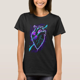 Camiseta Coração Quebrado Brilhante Estética Jirai Kei Cibe
